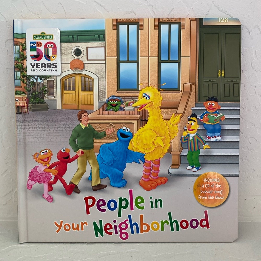 💛New People in Your Neighborhood Hardcover & CD - Sesame Street